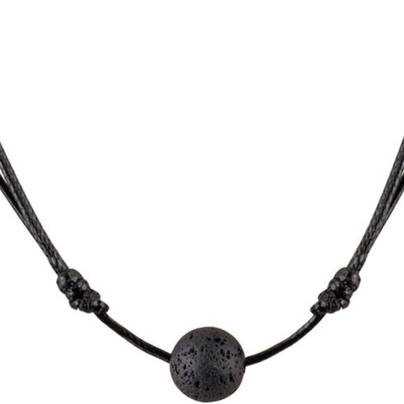 Other - Lava Rock Stone Bead Triangle Pendant Necklace Essential Oil Diffuser Necklace A